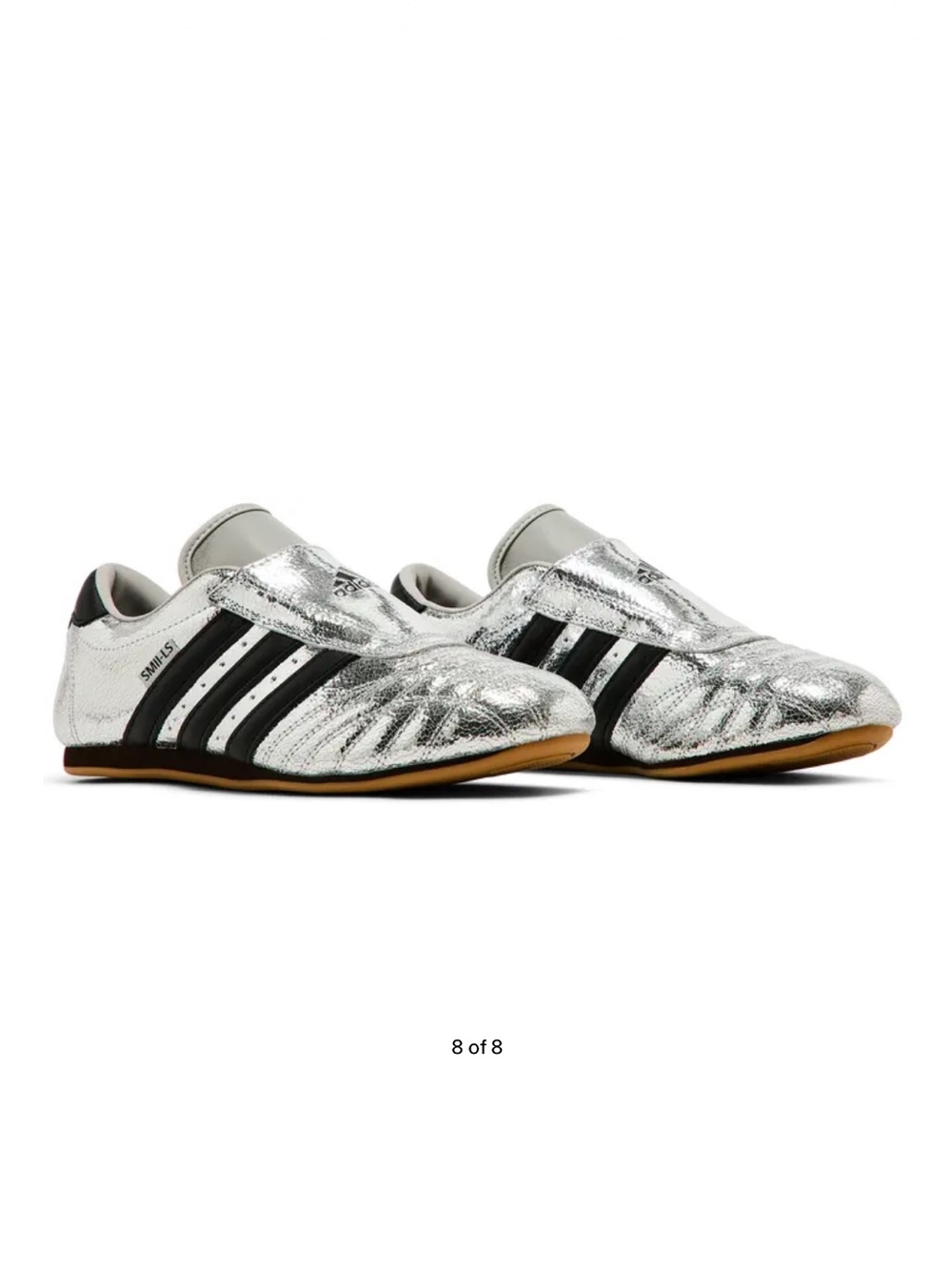 Adidas WMNS Silver Metallic with Black Stripe Taekwondo Sneakers